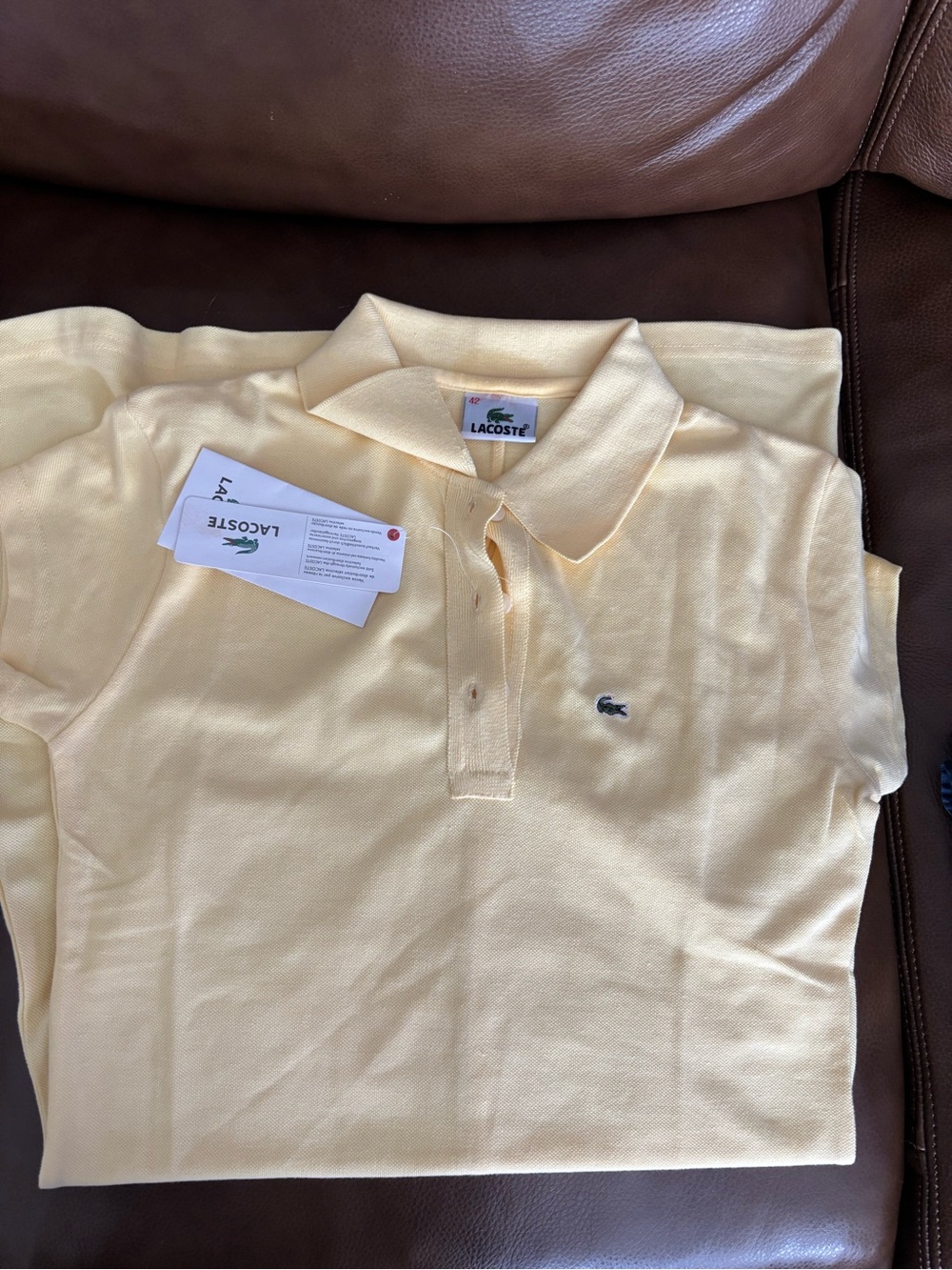 Lacoste Polo Dress in Light Yellow Size 42